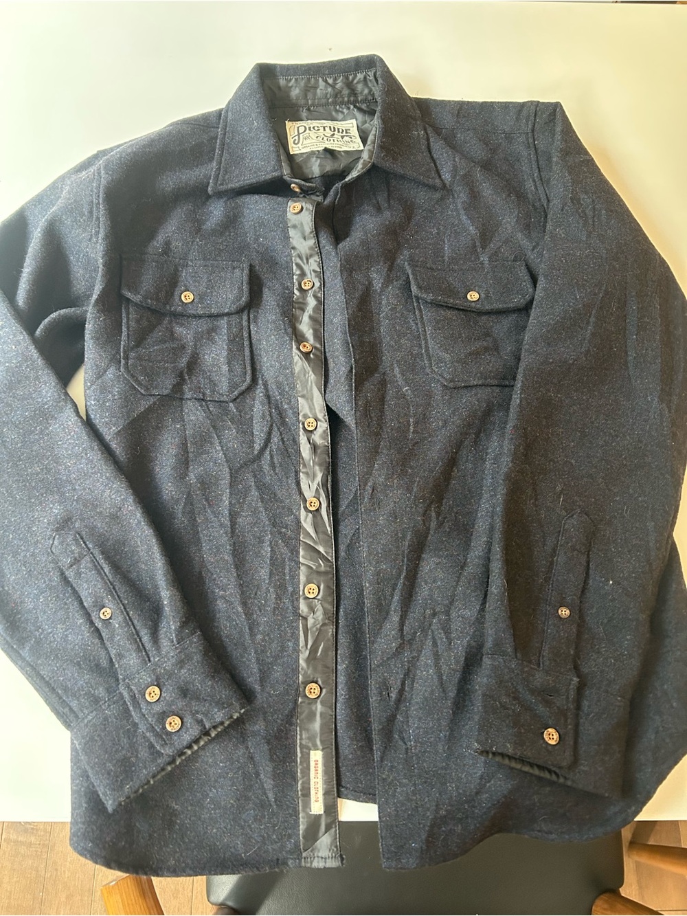 Picture Brand Navy Wool-Blend Shirt Jacket